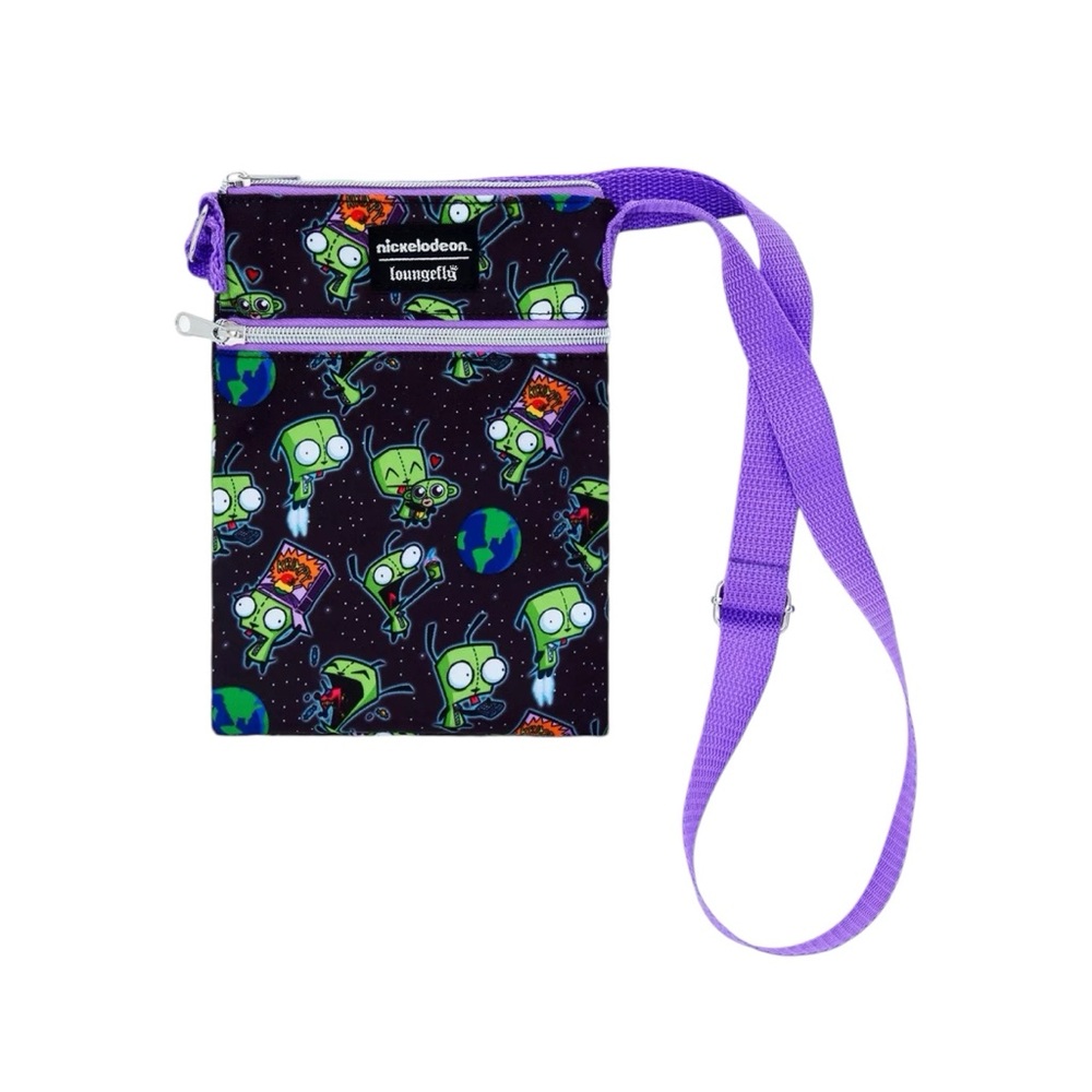 NEW Loungefly Nickelodeon Invader Zim GIR Toss Passport Crossbody Bag Purse